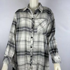 Only Black and White Plaid Button Up NWT Size M